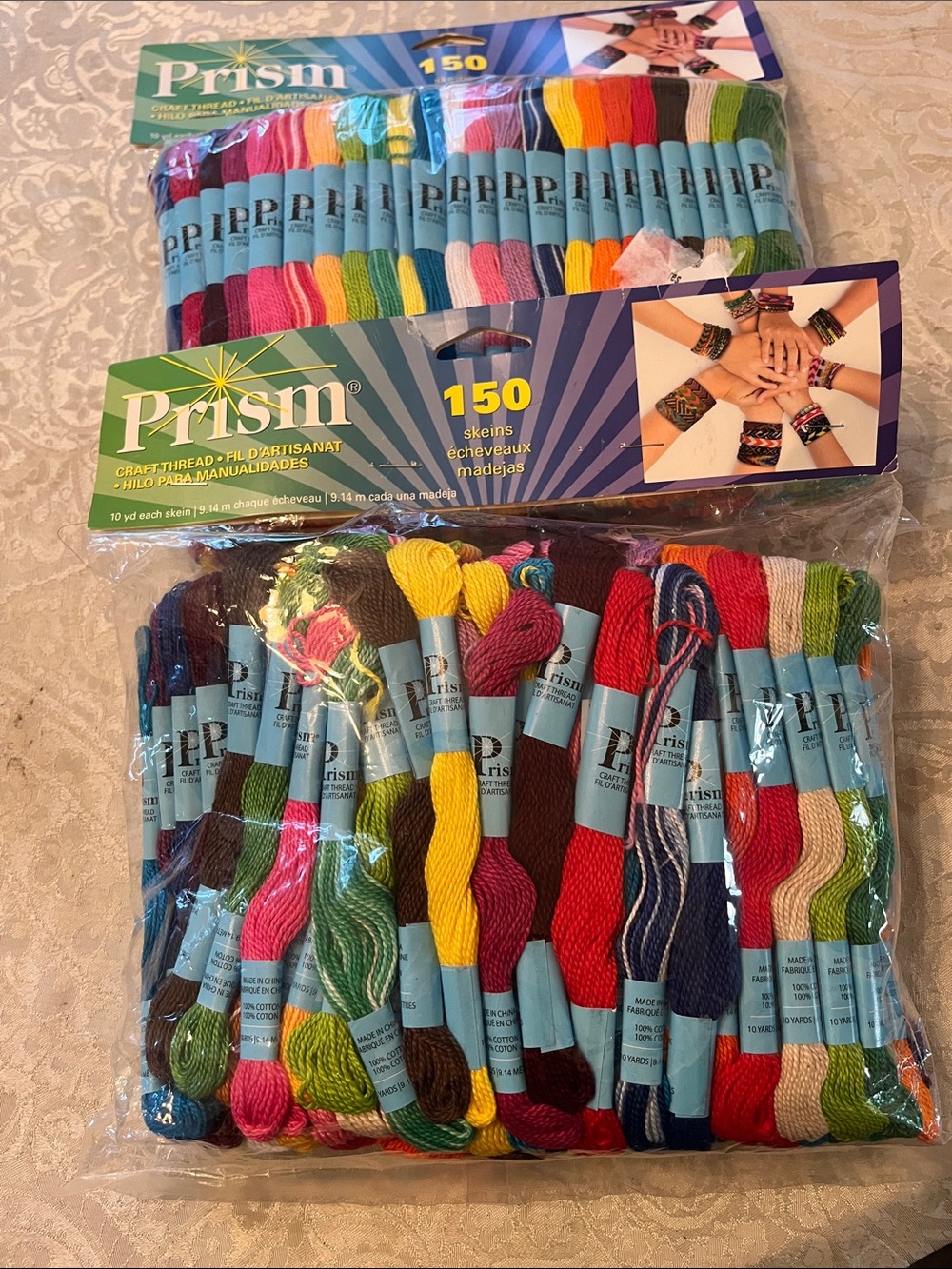 Prism 300 Skeins Multicolor Craft Thread Pack - Assorted Colors 2 Packs NWT